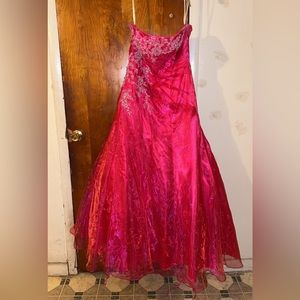 Size 14 pink prom dress with corset back
